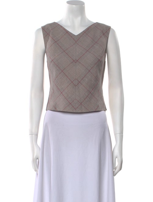 Tailored by Rebecca Taylor V-Neck Sleeveless Crop Top