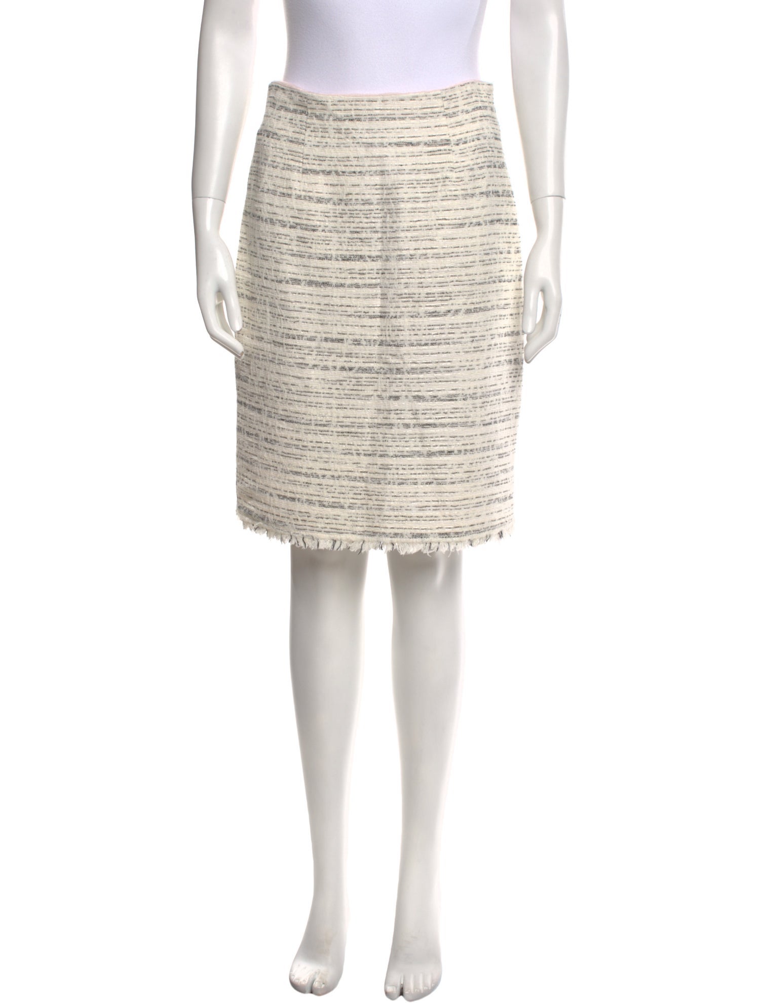 Tailored by Rebecca Taylor Raw-Edge Trim Knee-Length Skirt w/ Tags