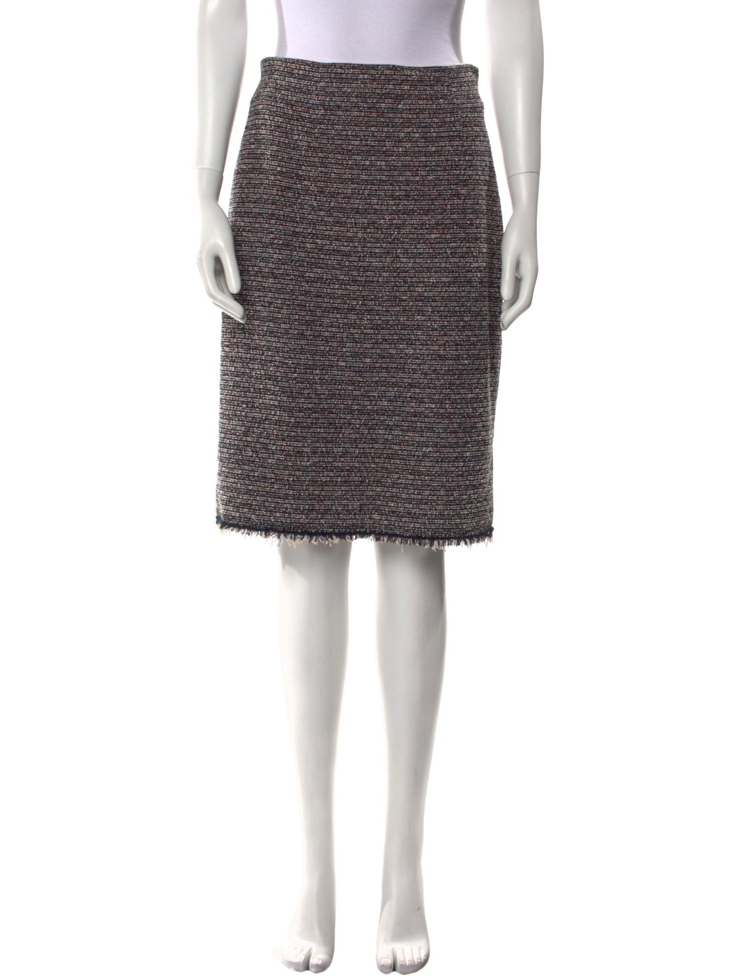 Tailored by Rebecca Taylor Raw-Edge Trim Knee-Length Skirt w/ Tags