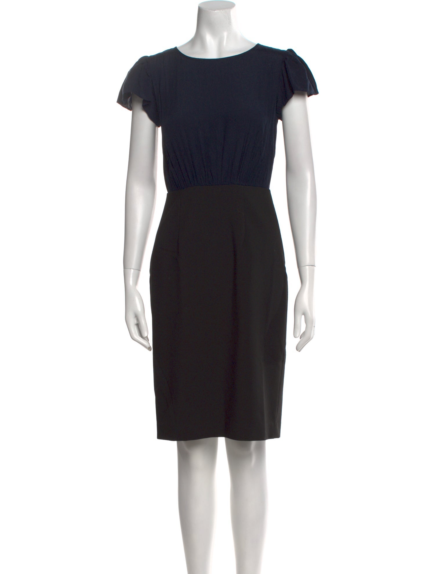 Tailored by Rebecca Taylor Bateau Neckline Knee-Length Dress