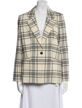 Tailored by Rebecca Taylor Wool Plaid Print Blazer