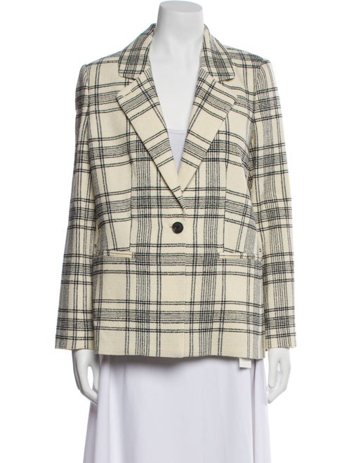 Tailored by Rebecca Taylor Wool Plaid Print Blazer