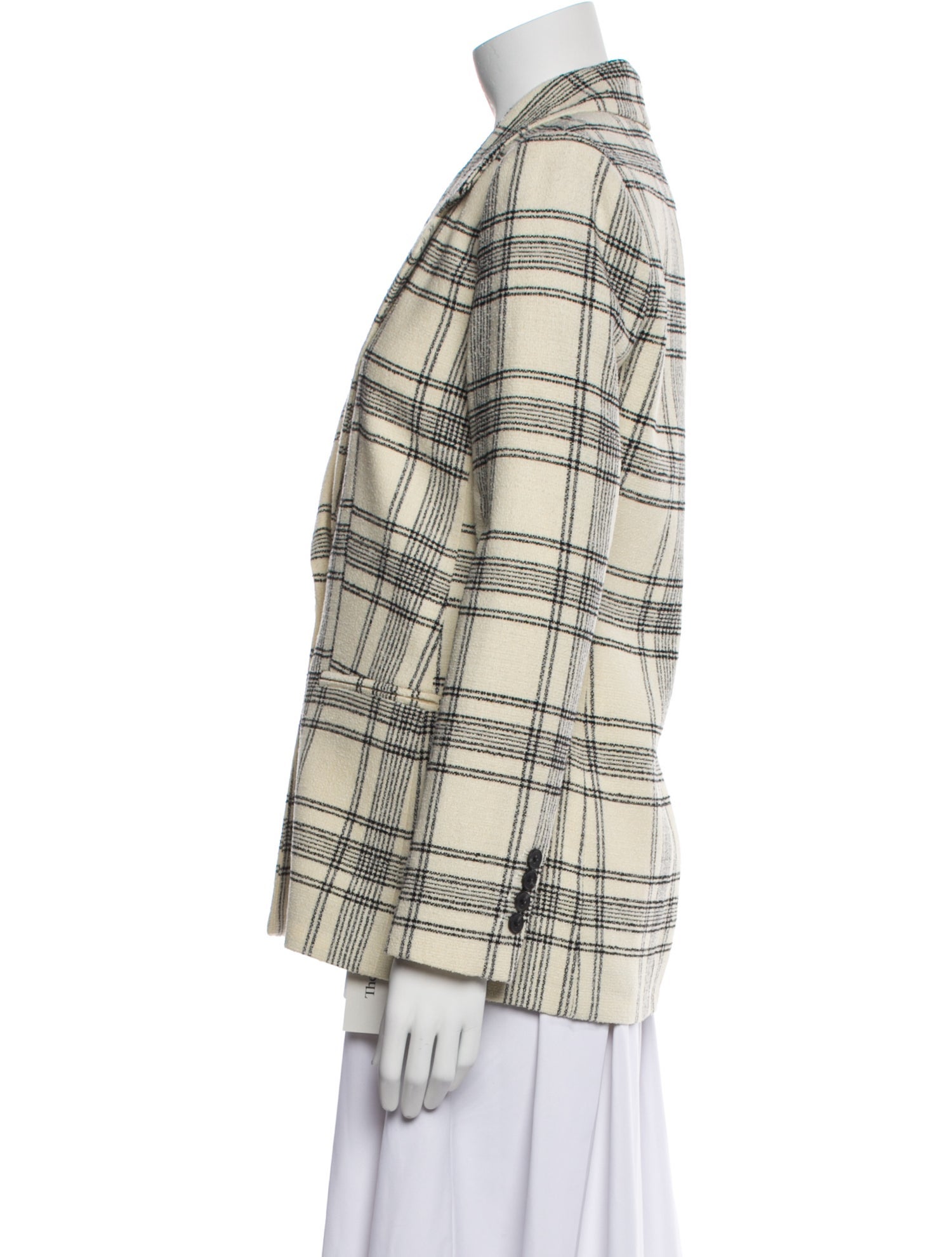 Tailored by Rebecca Taylor Wool Plaid Print Blazer