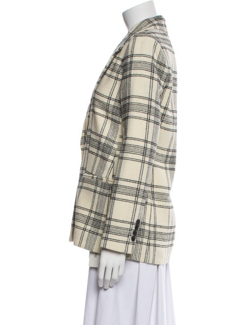 Tailored by Rebecca Taylor Wool Plaid Print Blazer
