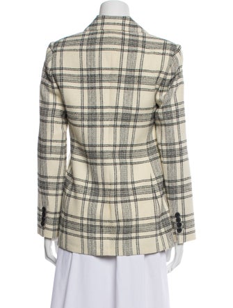 Tailored by Rebecca Taylor Wool Plaid Print Blazer