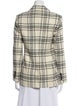 Tailored by Rebecca Taylor Wool Plaid Print Blazer