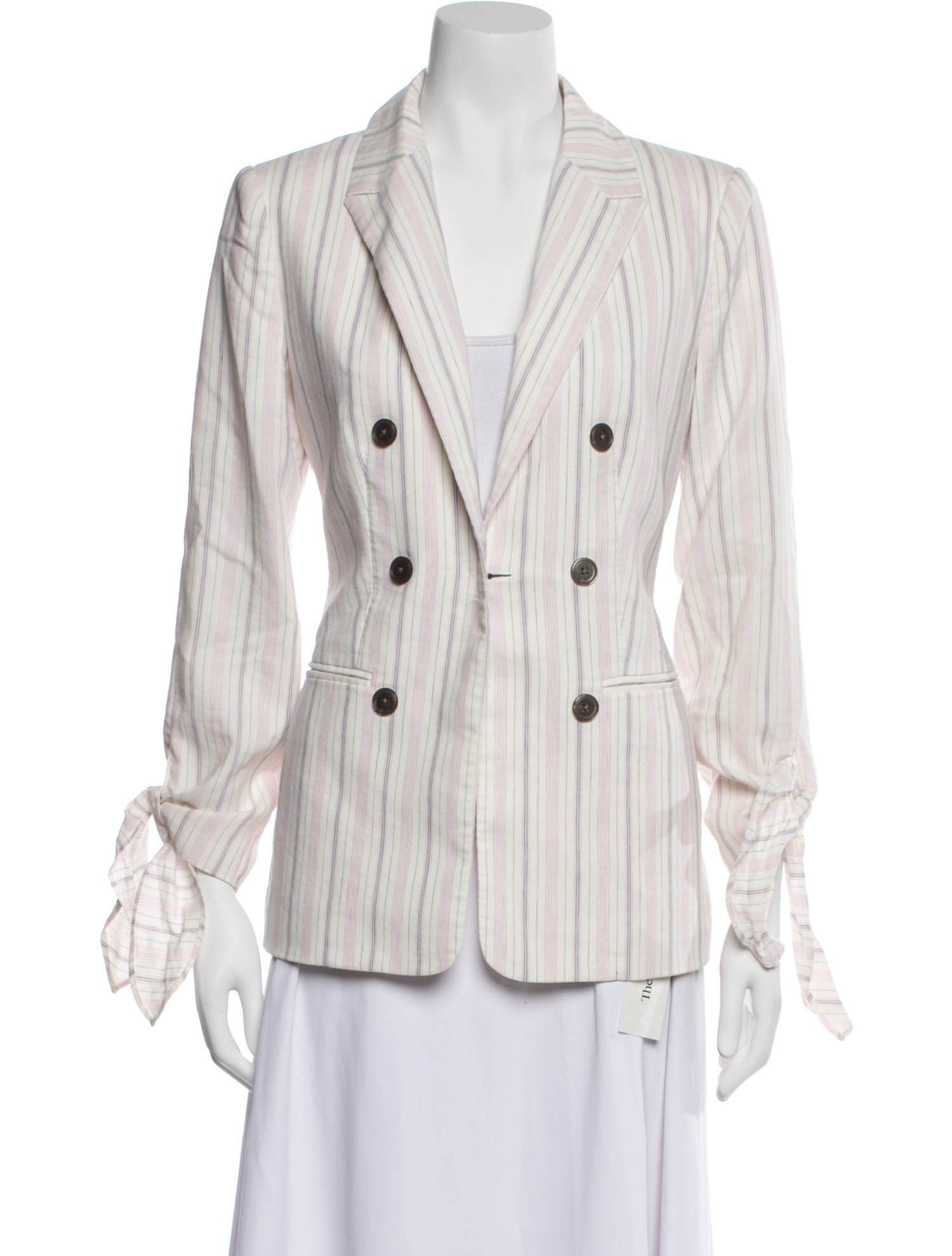 Tailored by Rebecca Taylor Linen Striped Blazer