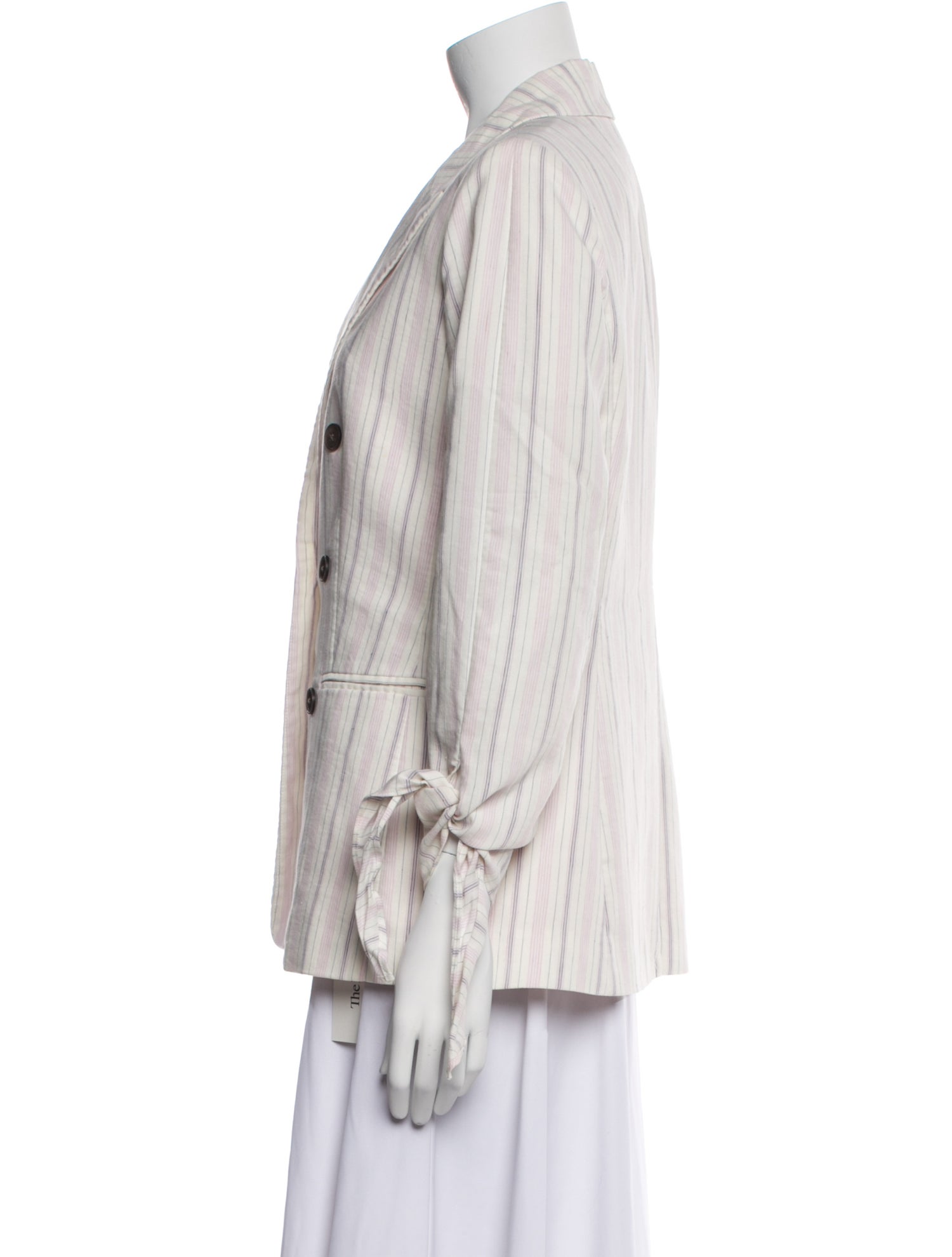 Tailored by Rebecca Taylor Linen Striped Blazer