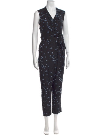 Tailored by Rebecca Taylor Silk Floral Print Jumpsuit