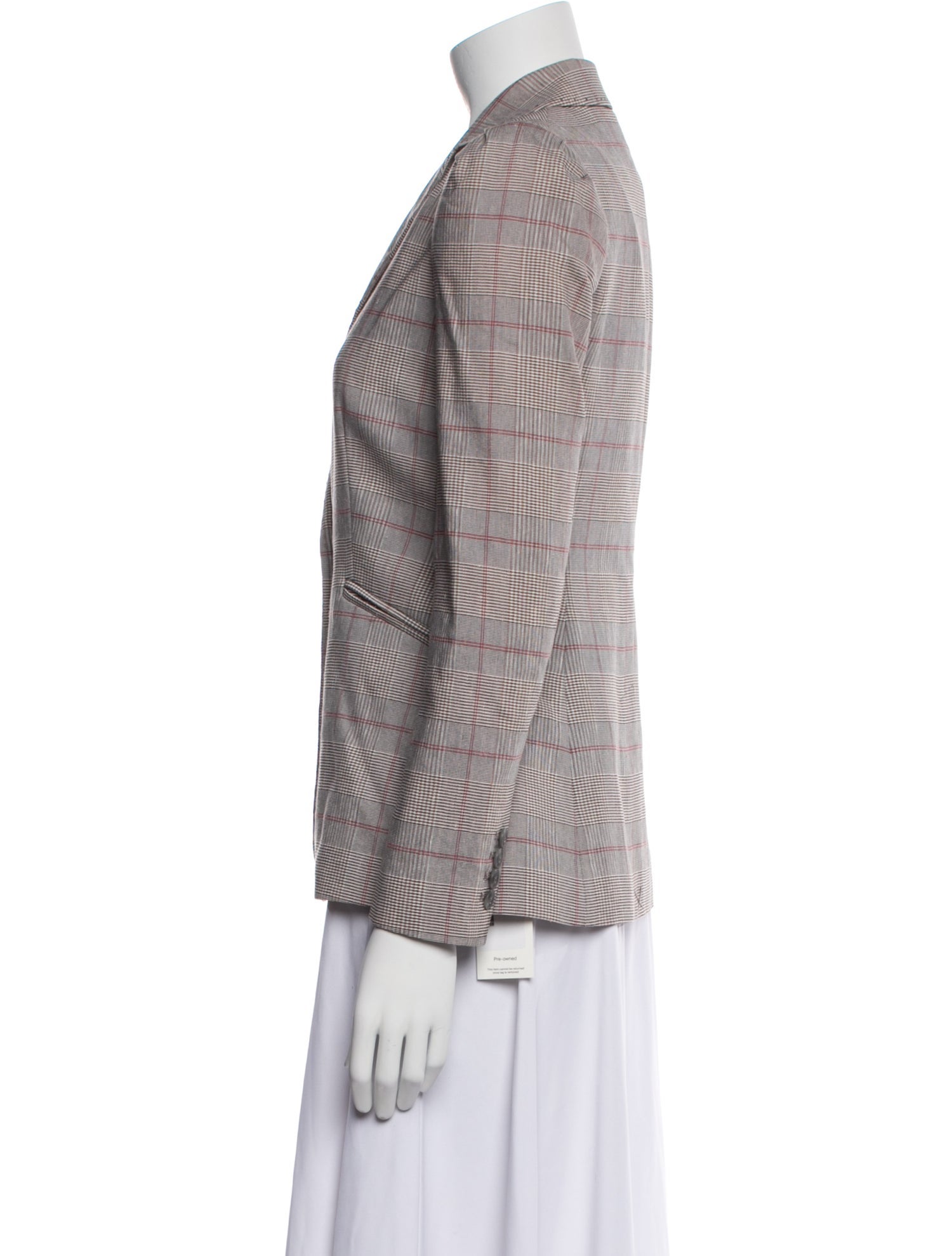 Tailored by Rebecca Taylor Linen Plaid Print Blazer