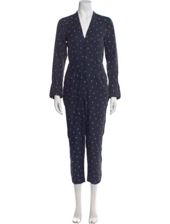 Tailored by Rebecca Taylor Silk Polka Dot Print Jumpsuit