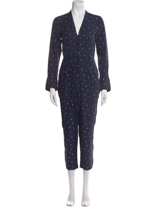 Tailored by Rebecca Taylor Silk Polka Dot Print Jumpsuit