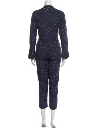 Tailored by Rebecca Taylor Silk Polka Dot Print Jumpsuit