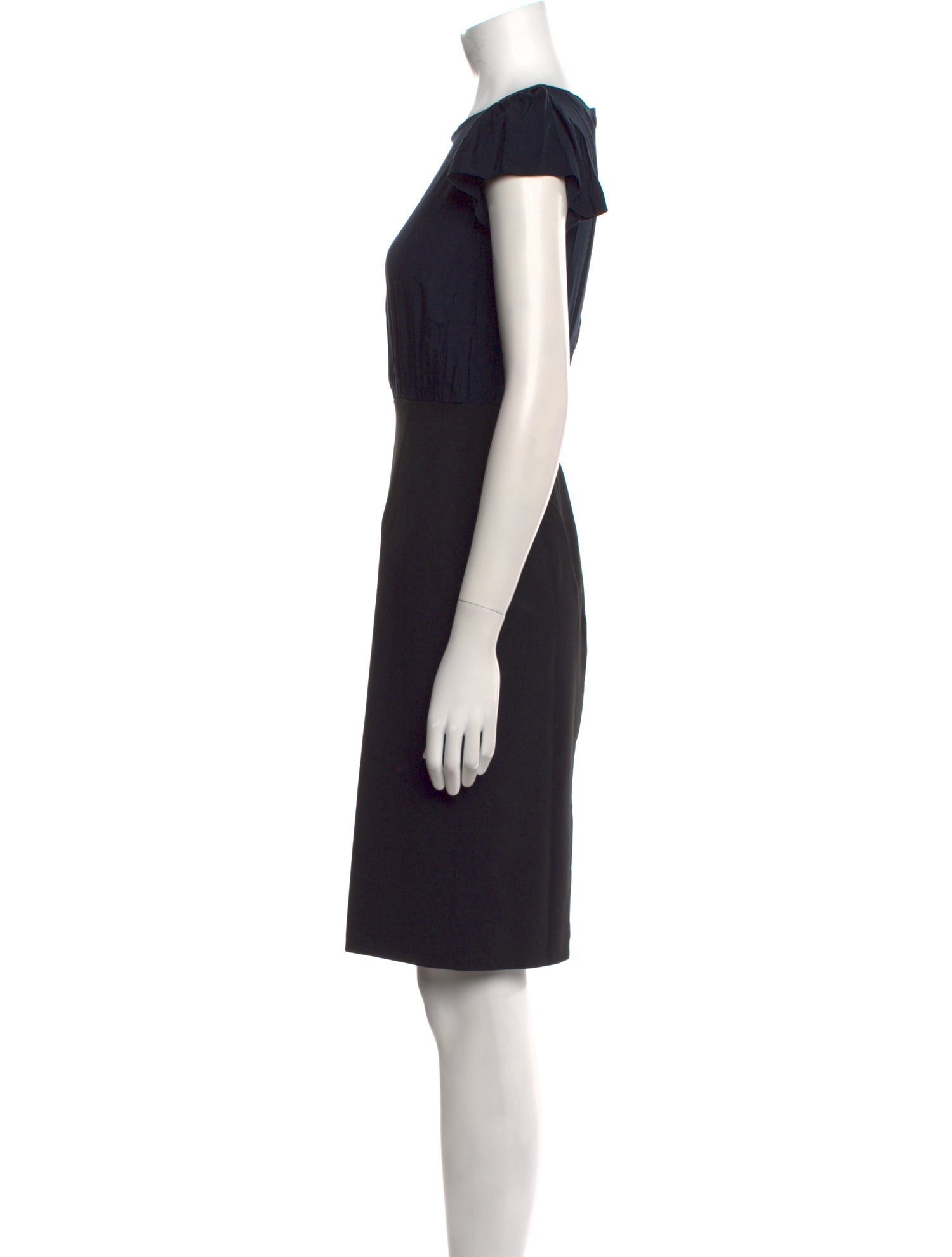 Tailored by Rebecca Taylor Bateau Neckline Knee-Length Dress
