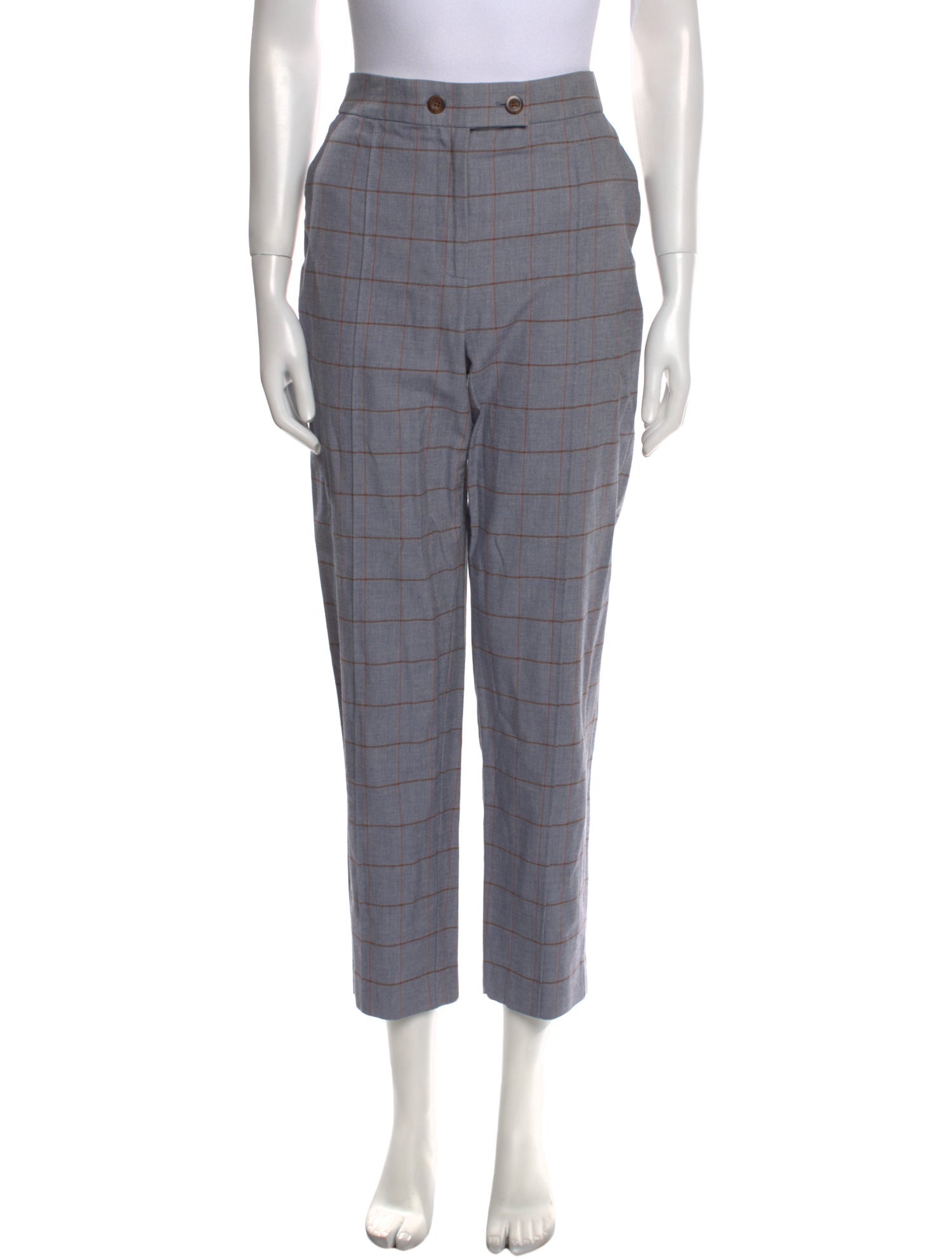Tailored by Rebecca Taylor Plaid Print Straight Leg Pants