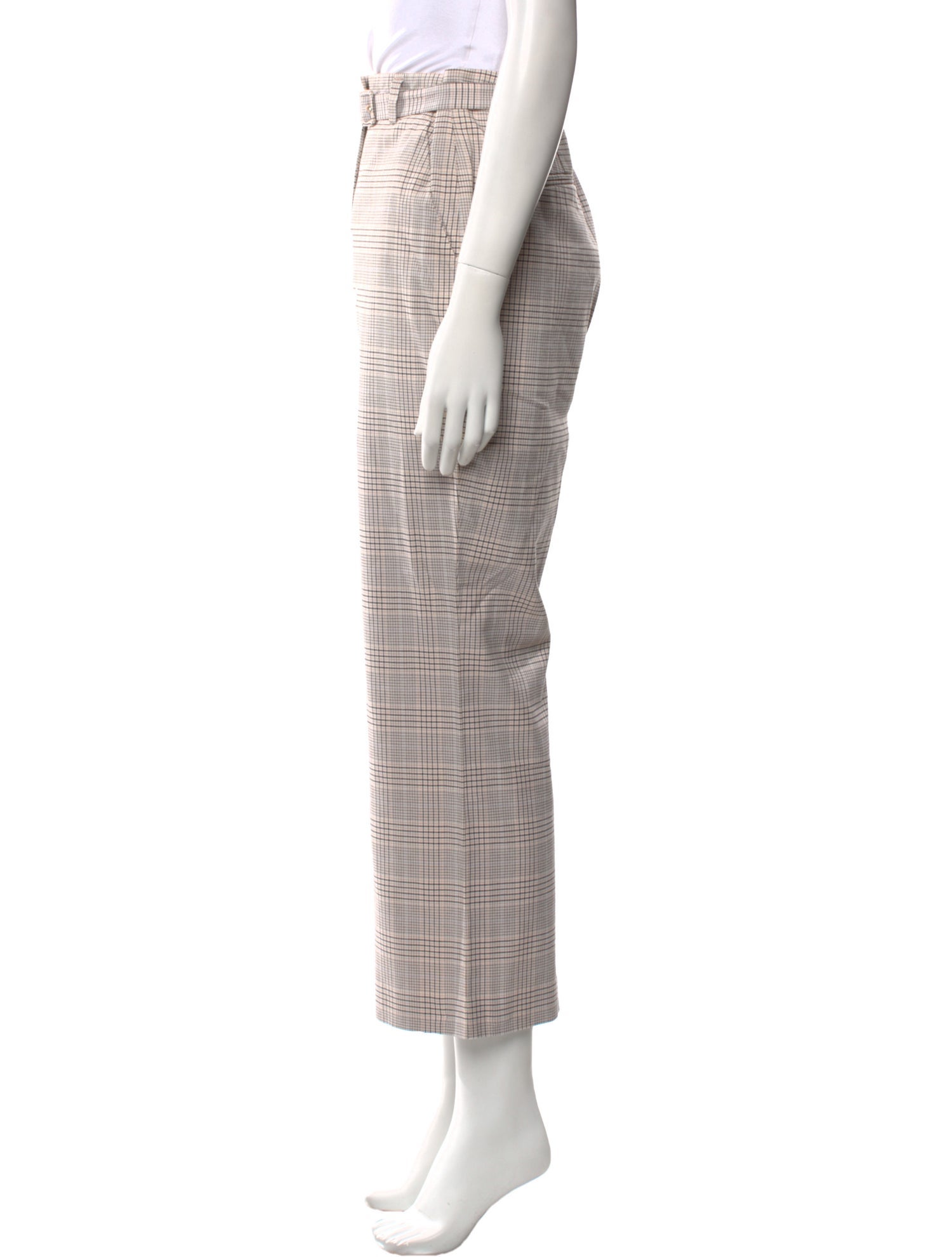 Tailored by Rebecca Taylor Plaid Print Wide Leg Pants