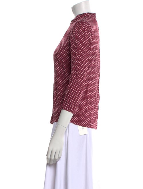 Tailored by Rebecca Taylor Silk Polka Dot Print Top