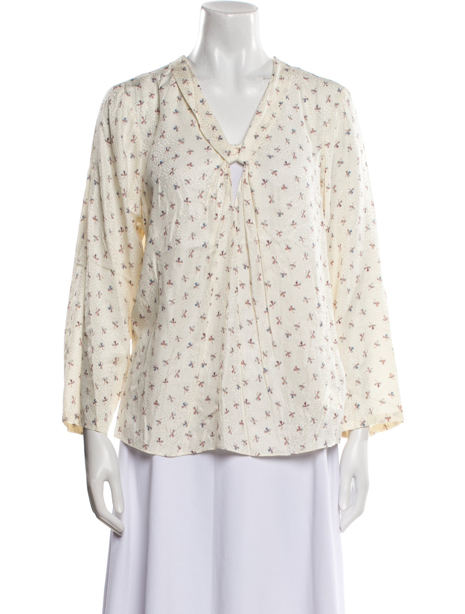 Tailored by Rebecca Taylor Silk Printed Blouse