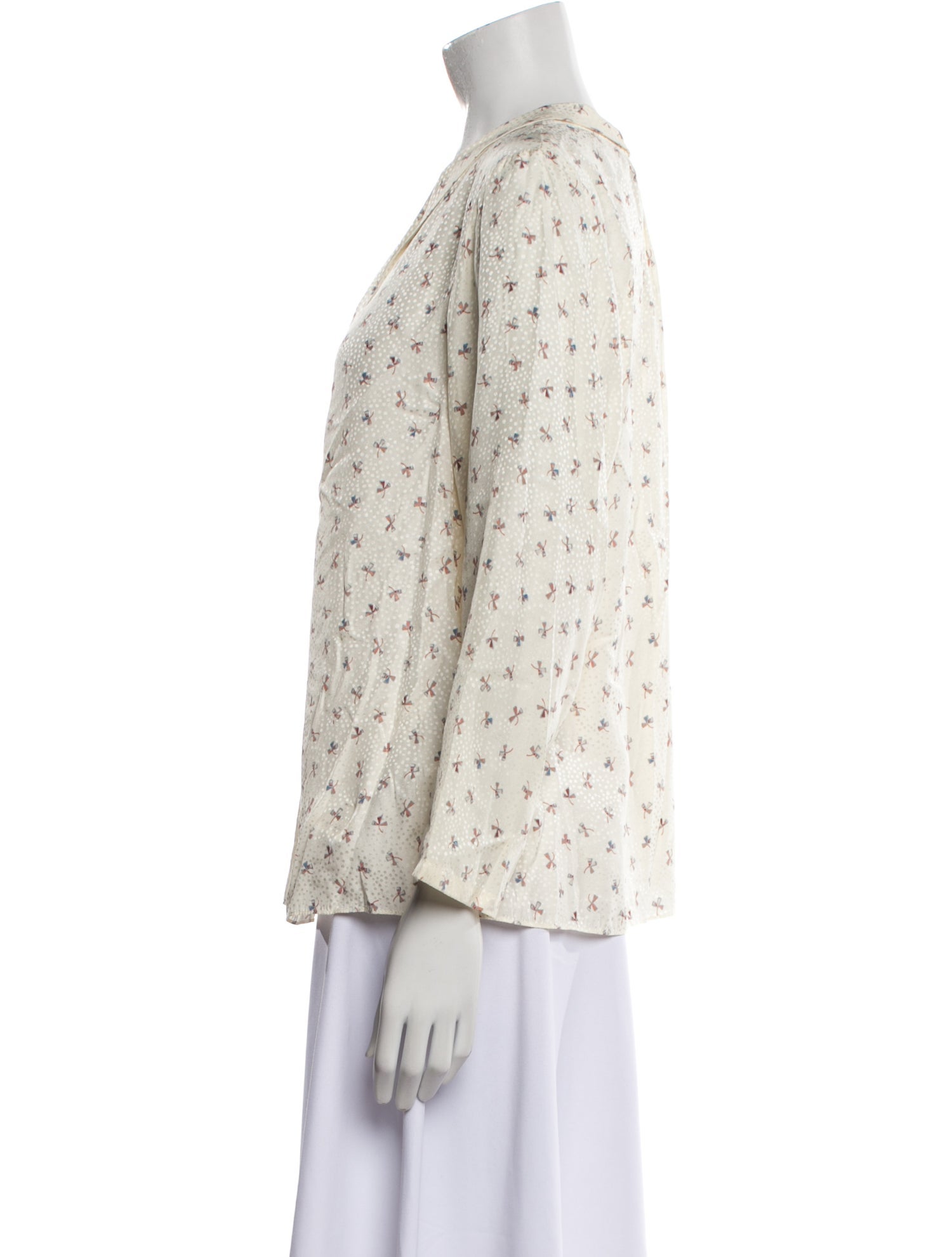 Tailored by Rebecca Taylor Silk Printed Blouse