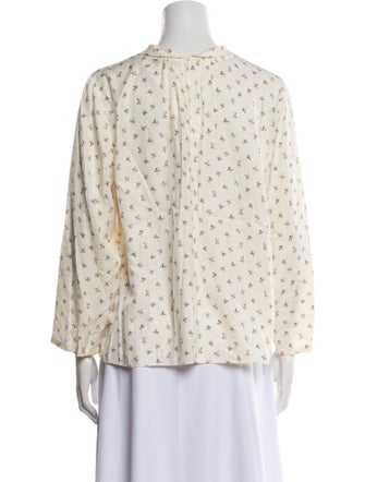 Tailored by Rebecca Taylor Silk Printed Blouse
