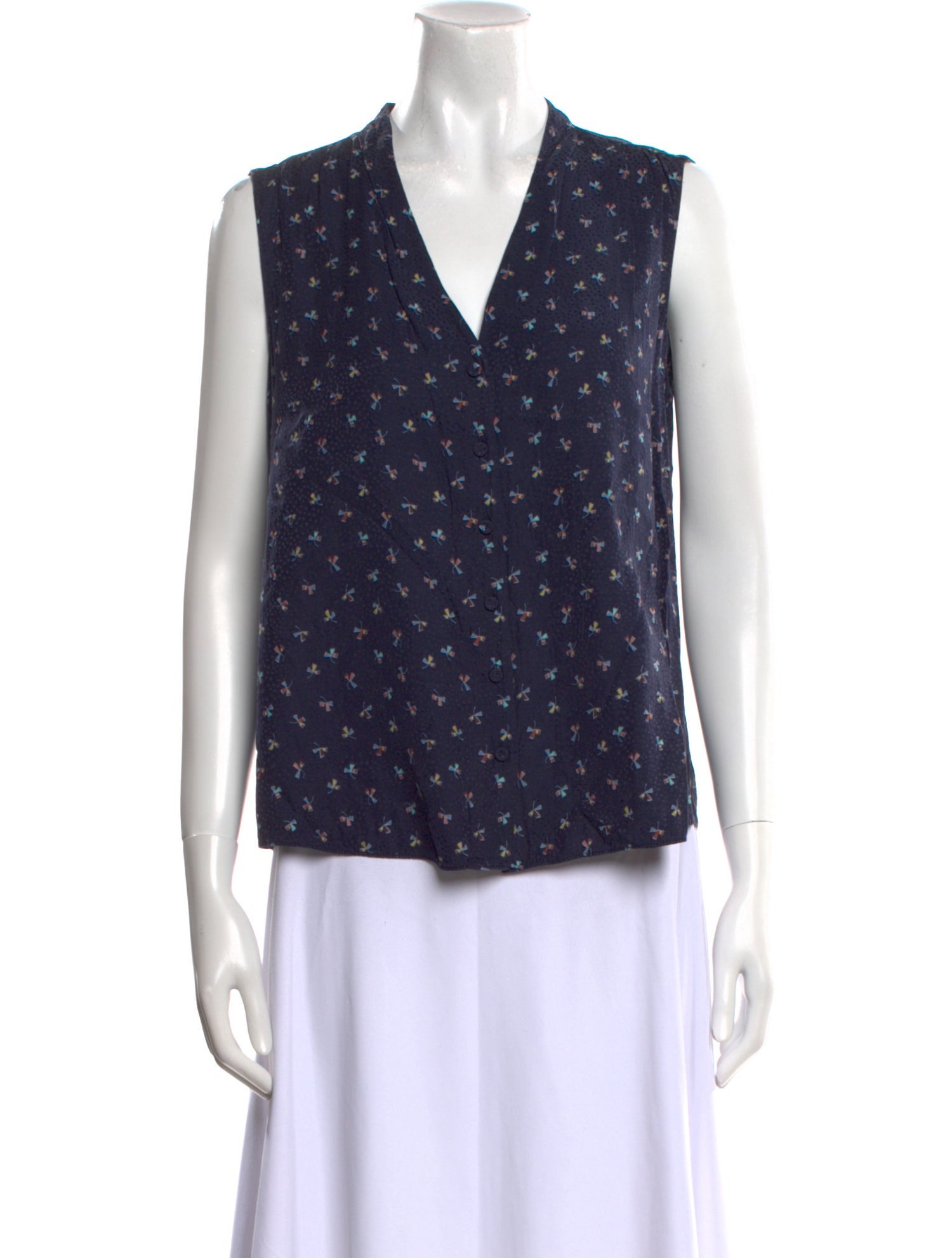 Tailored by Rebecca Taylor Silk Printed Top