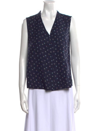 Tailored by Rebecca Taylor Silk Printed Top