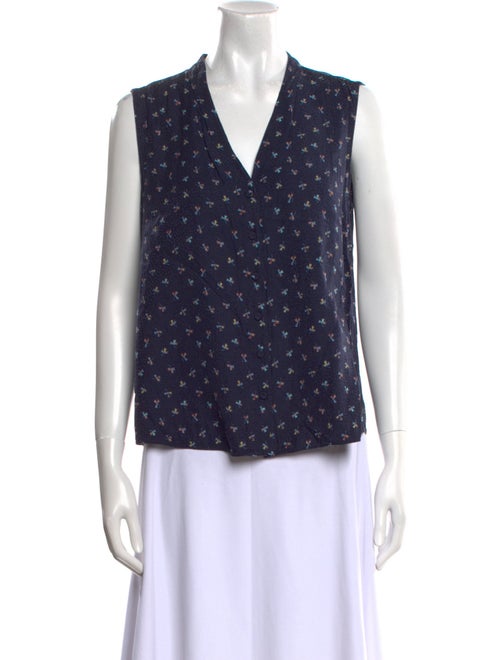 Tailored by Rebecca Taylor Silk Printed Top