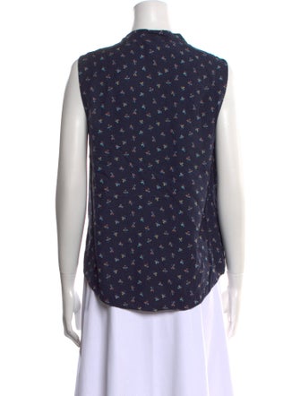 Tailored by Rebecca Taylor Silk Printed Top