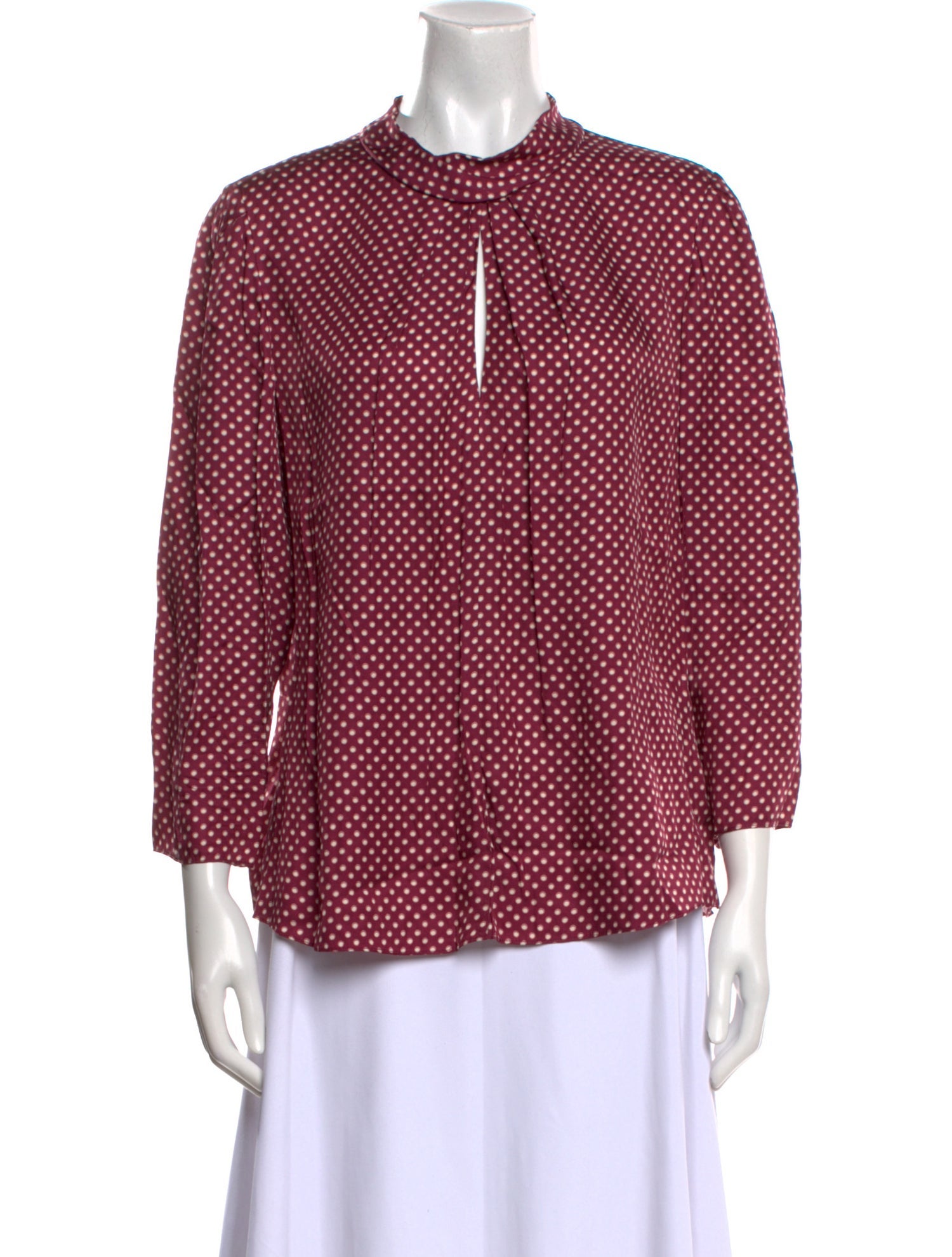 Tailored by Rebecca Taylor Silk Polka Dot Print Blouse