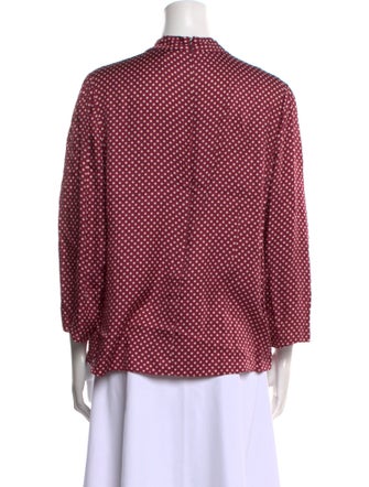 Tailored by Rebecca Taylor Silk Polka Dot Print Blouse