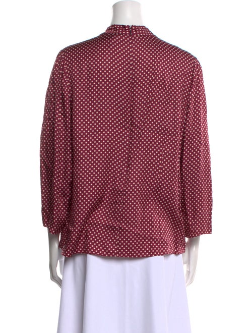 Tailored by Rebecca Taylor Silk Polka Dot Print Blouse
