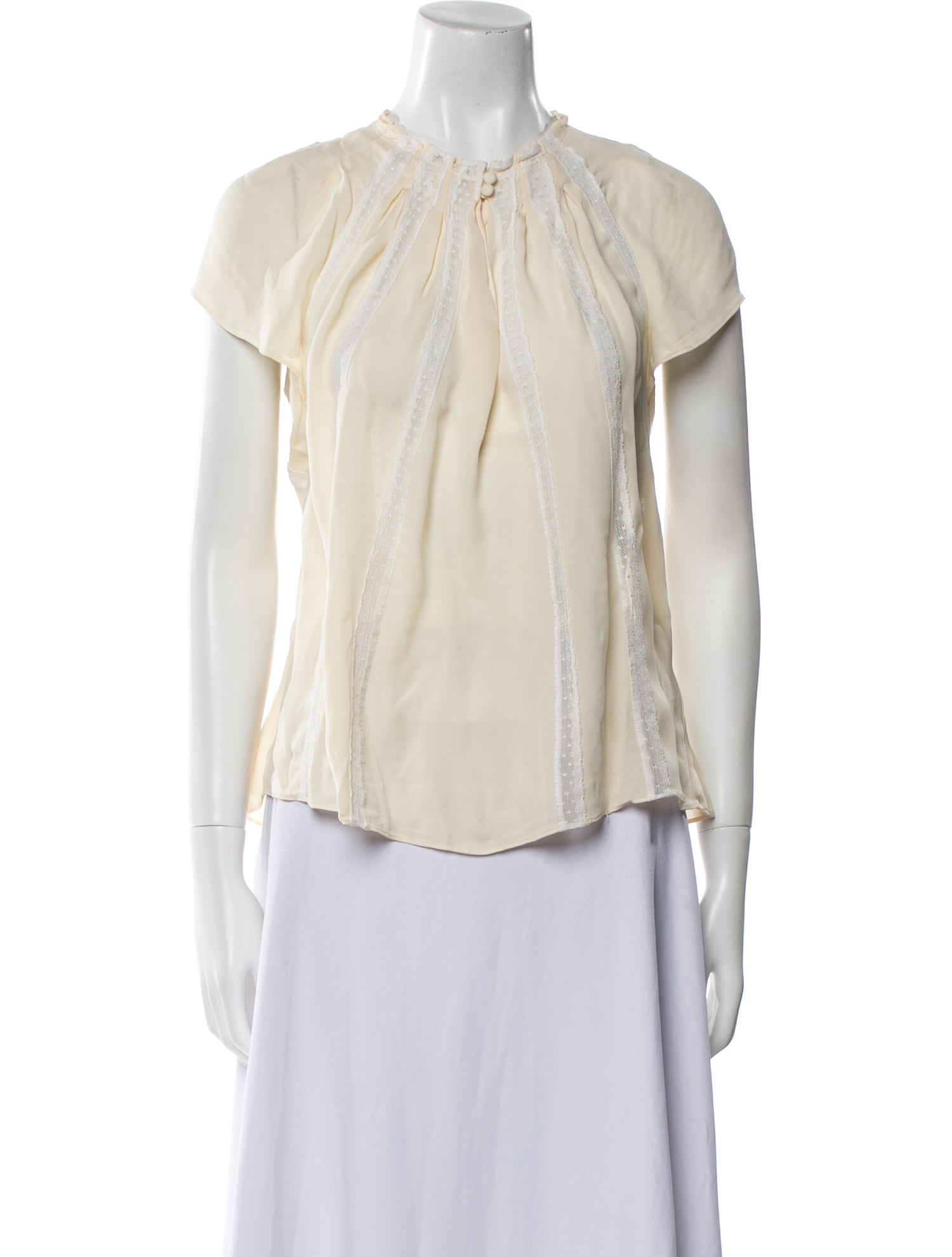 Tailored by Rebecca Taylor Silk Crew Neck Blouse
