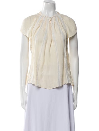 Tailored by Rebecca Taylor Silk Crew Neck Blouse