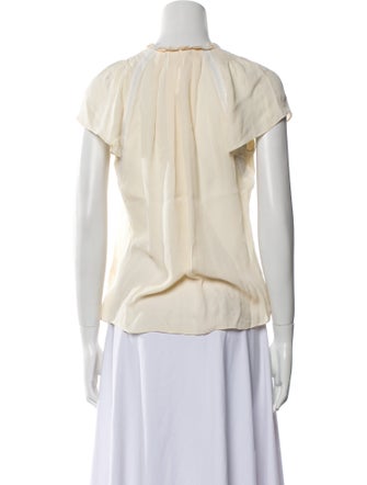 Tailored by Rebecca Taylor Silk Crew Neck Blouse