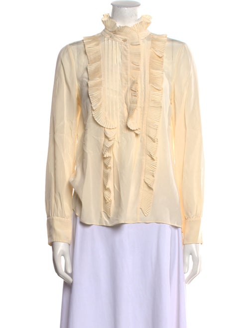 Tailored by Rebecca Taylor Silk Mock Neck Blouse