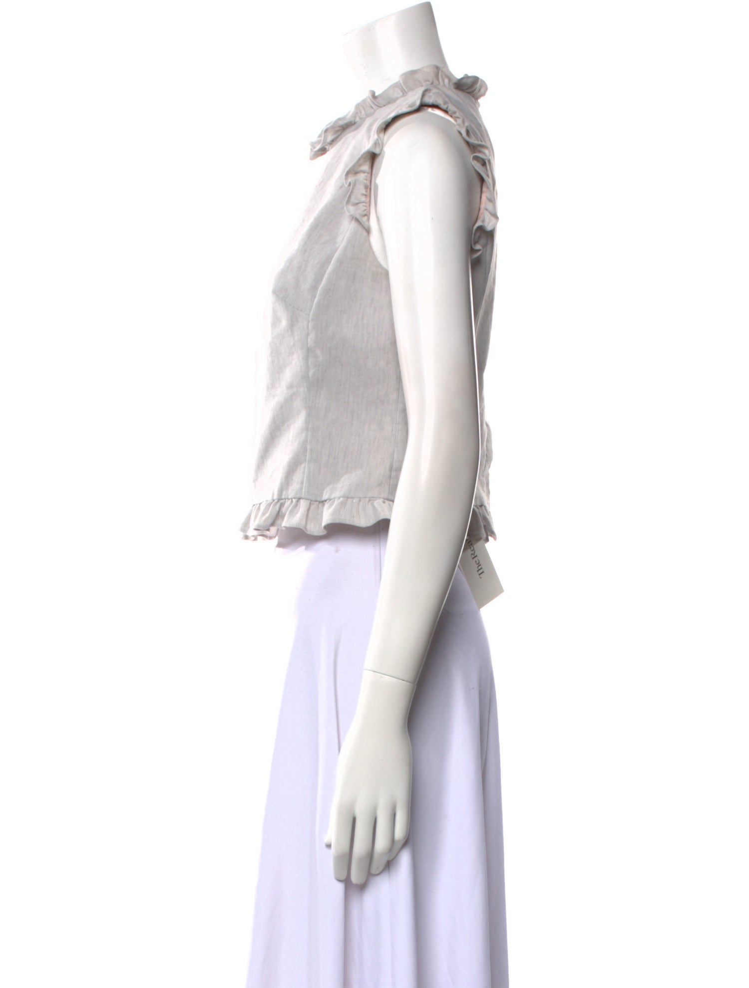 Tailored by Rebecca Taylor Linen Crew Neck Crop Top