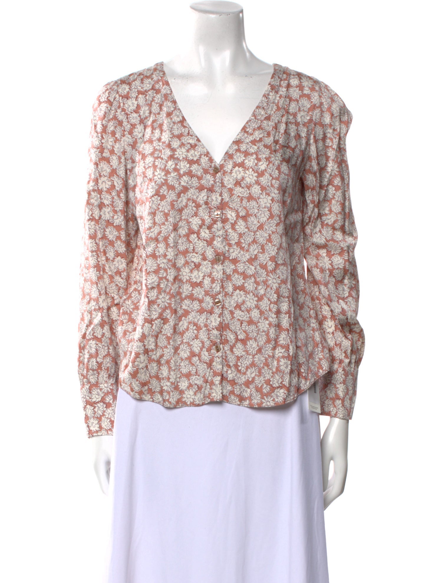 Tailored by Rebecca Taylor Silk Floral Print Blouse
