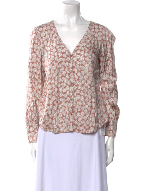 Tailored by Rebecca Taylor Silk Floral Print Blouse