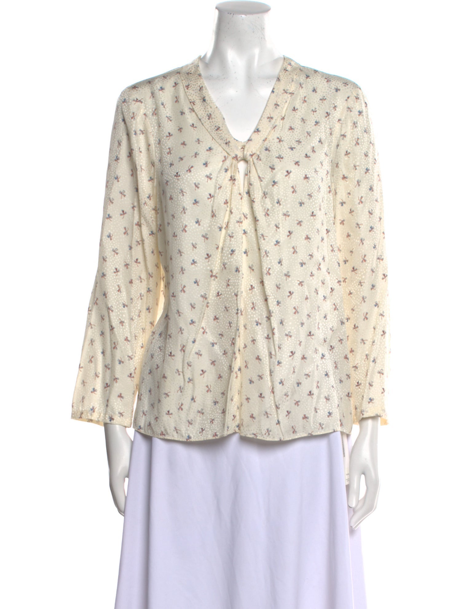Tailored by Rebecca Taylor Printed V-Neck Blouse w/ Tags