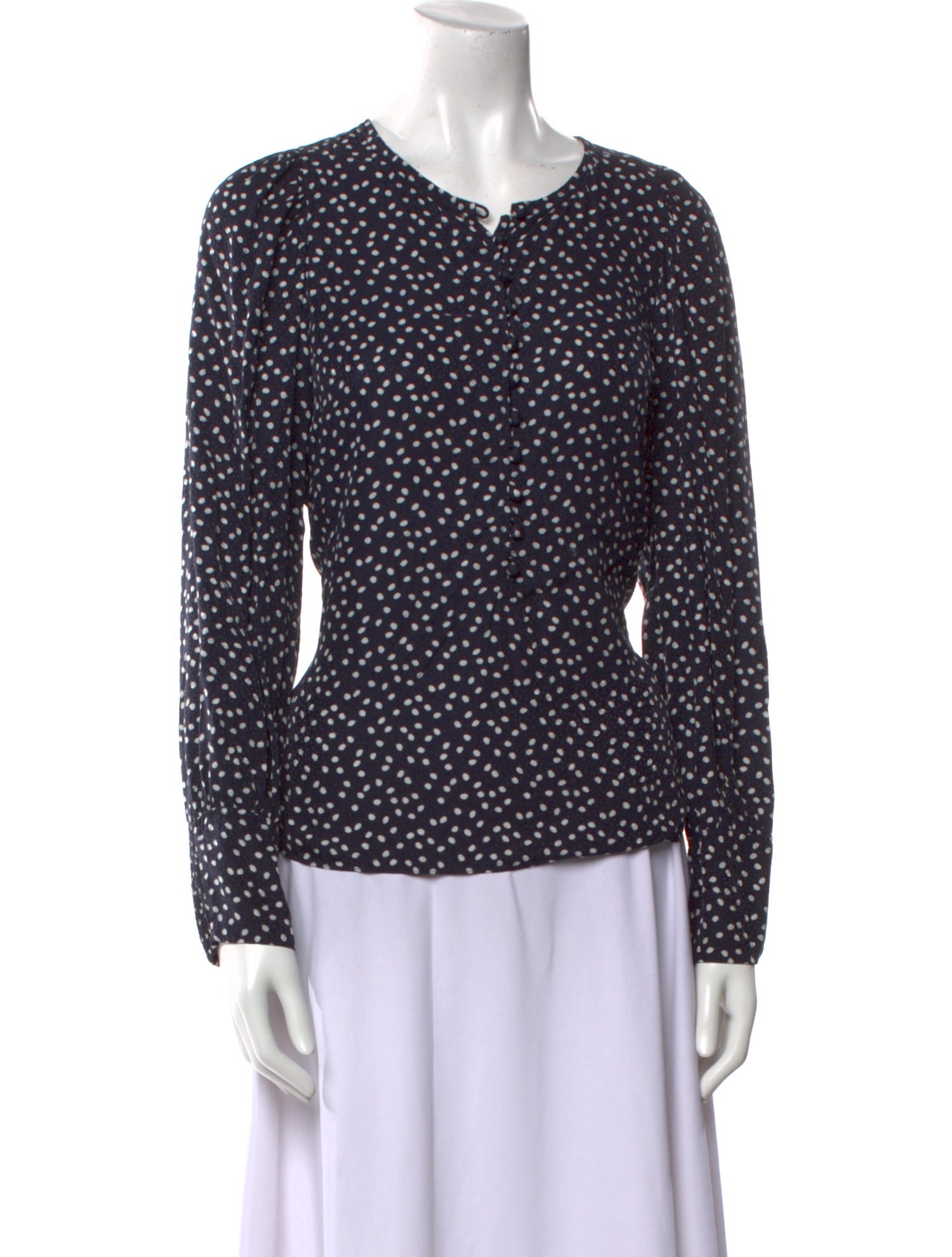 Tailored by Rebecca Taylor Polka Dot Print V-Neck Top w/ Tags