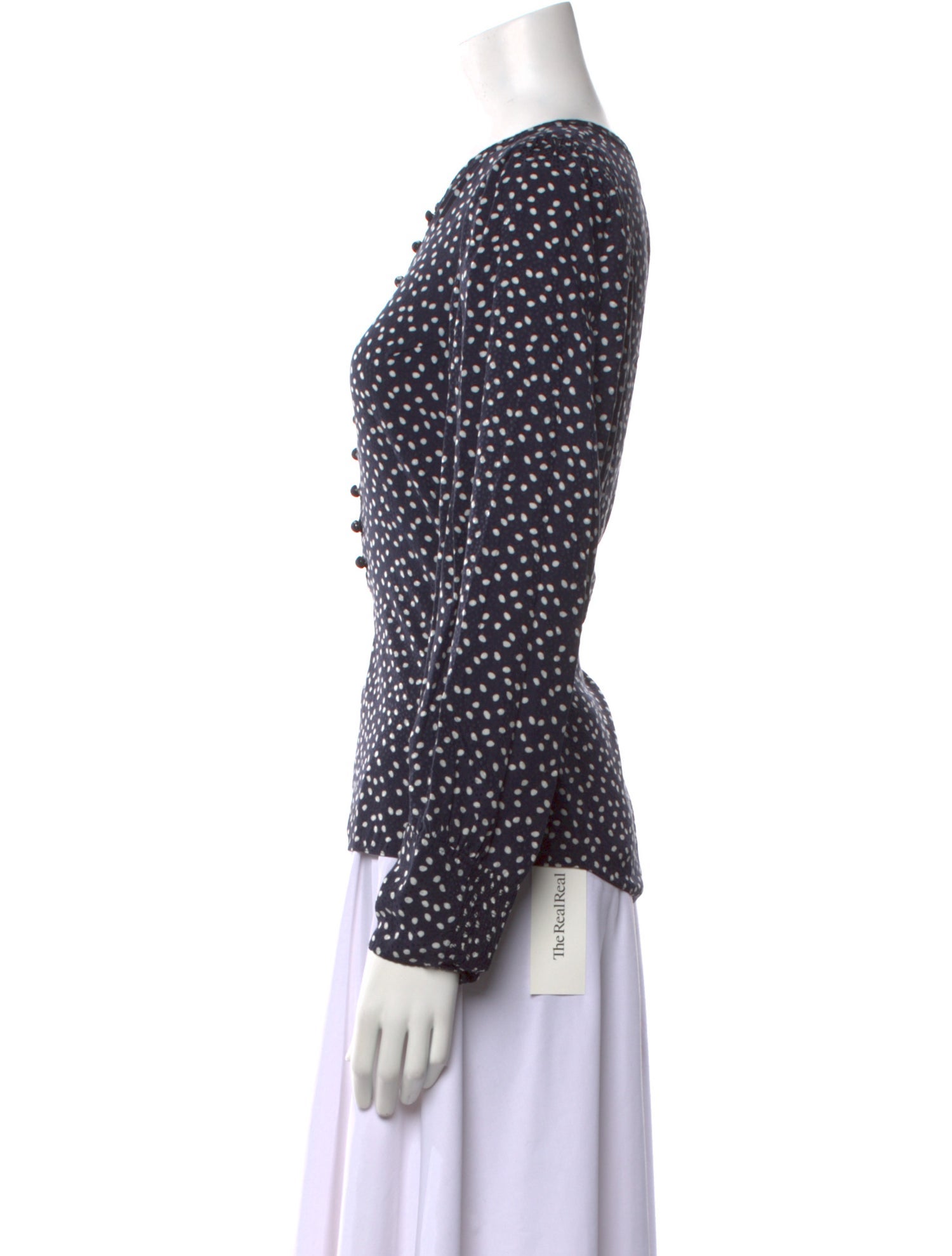 Tailored by Rebecca Taylor Polka Dot Print V-Neck Top w/ Tags