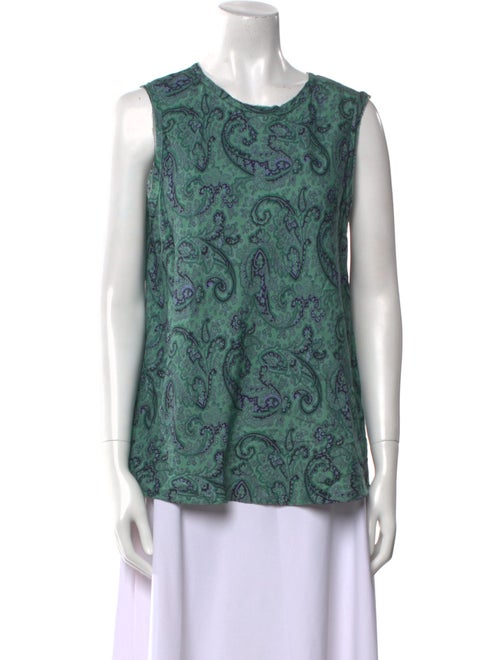 Tailored by Rebecca Taylor Paisley Print Scoop Neck Blouse