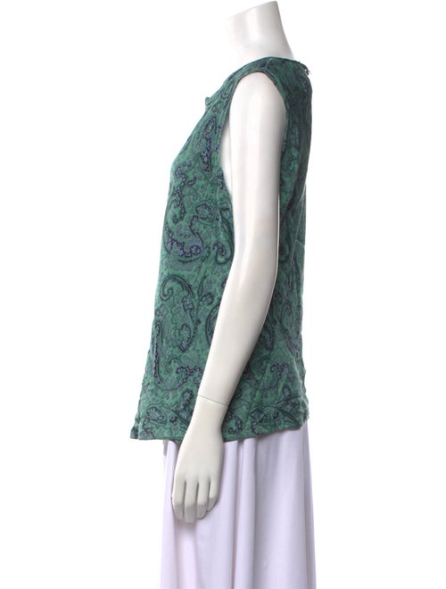 Tailored by Rebecca Taylor Paisley Print Scoop Neck Blouse