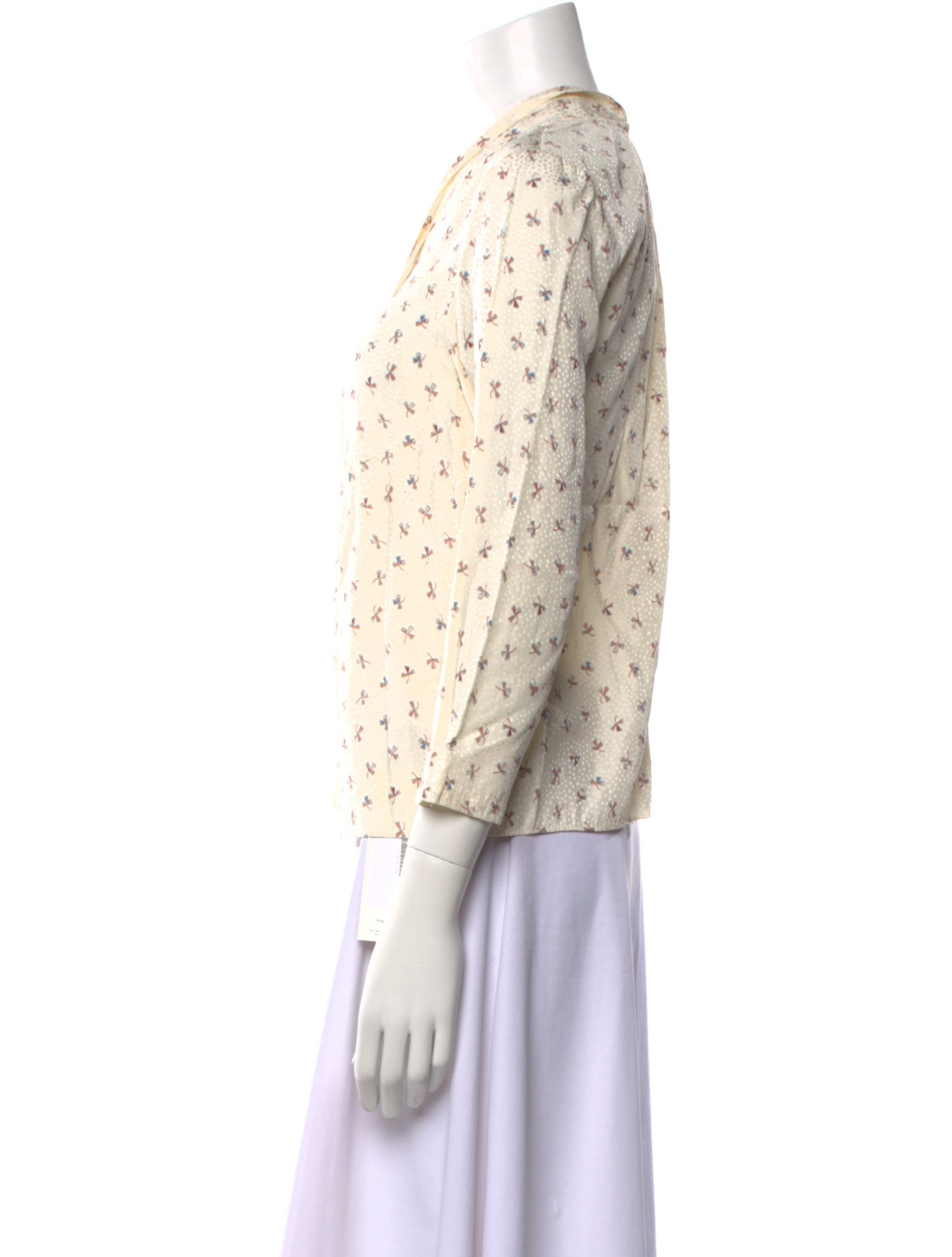 Tailored by Rebecca Taylor Printed Tie Neck Blouse w/ Tags