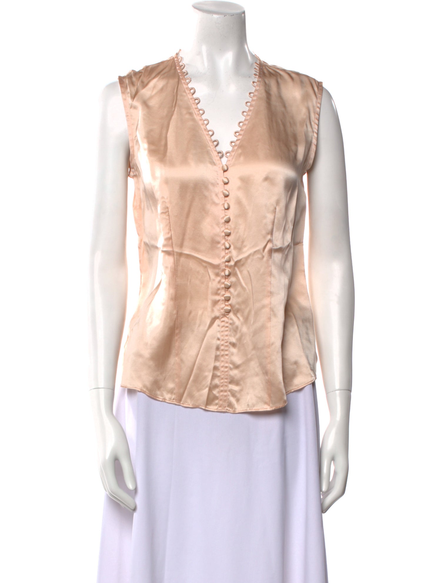 Tailored by Rebecca Taylor Silk V-Neck Blouse w/ Tags