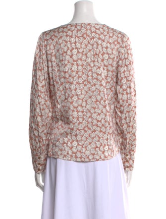 Tailored by Rebecca Taylor Floral Print V-Neck Blouse