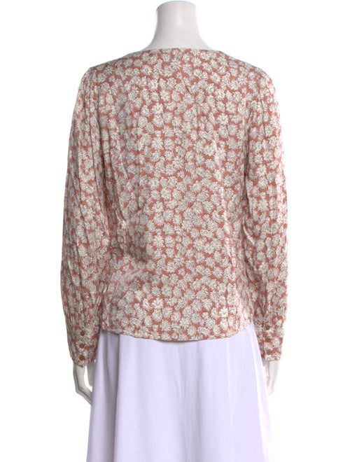 Tailored by Rebecca Taylor Floral Print V-Neck Blouse