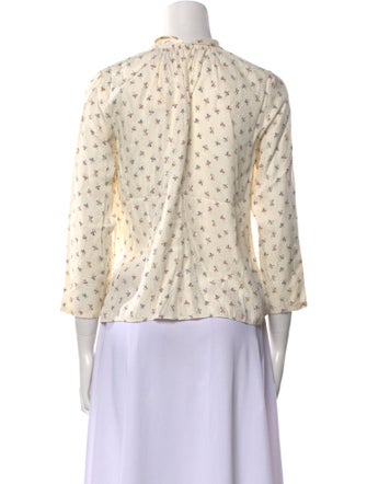 Tailored by Rebecca Taylor Printed V-Neck Blouse