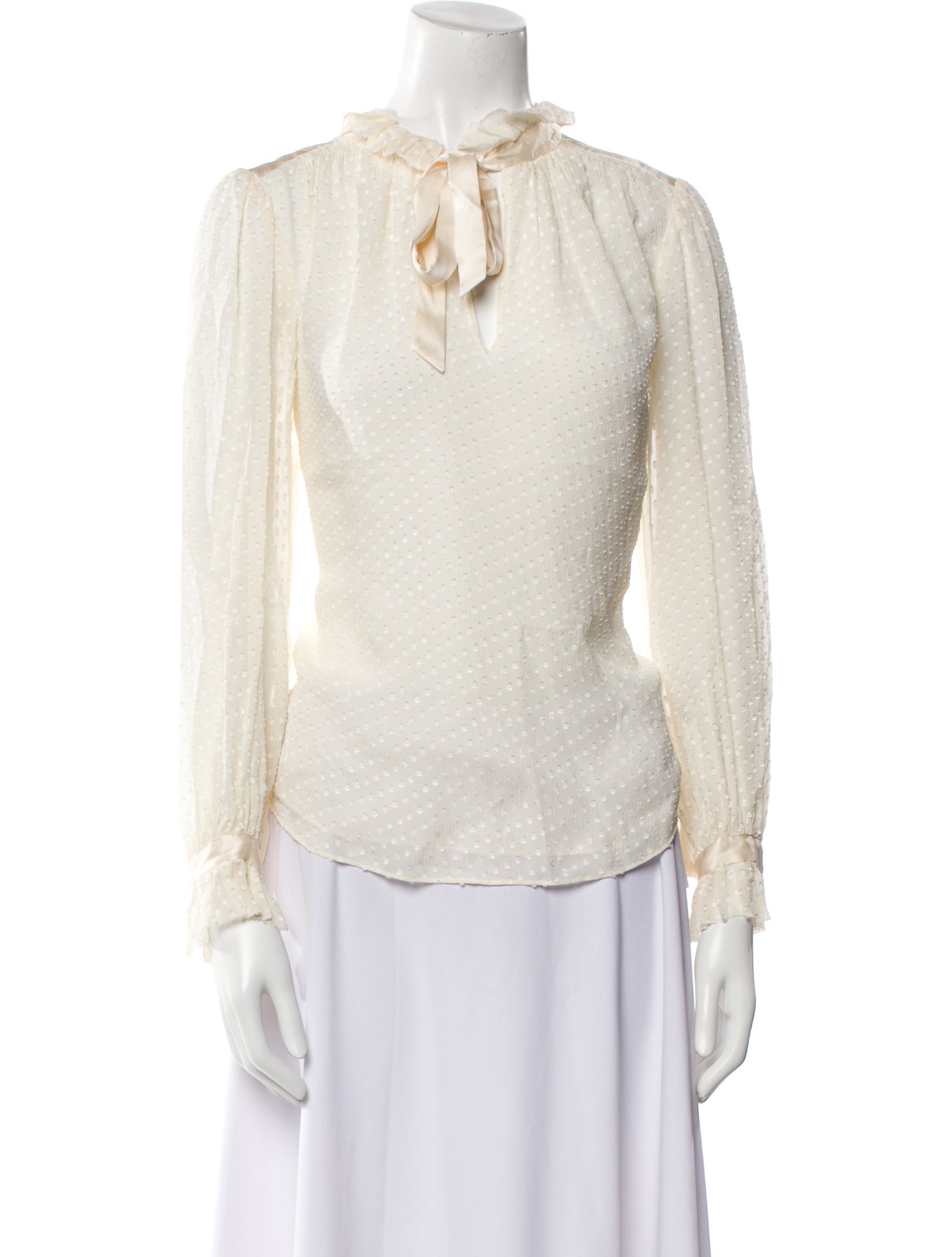 Tailored by Rebecca Taylor Silk Mock Neck Blouse