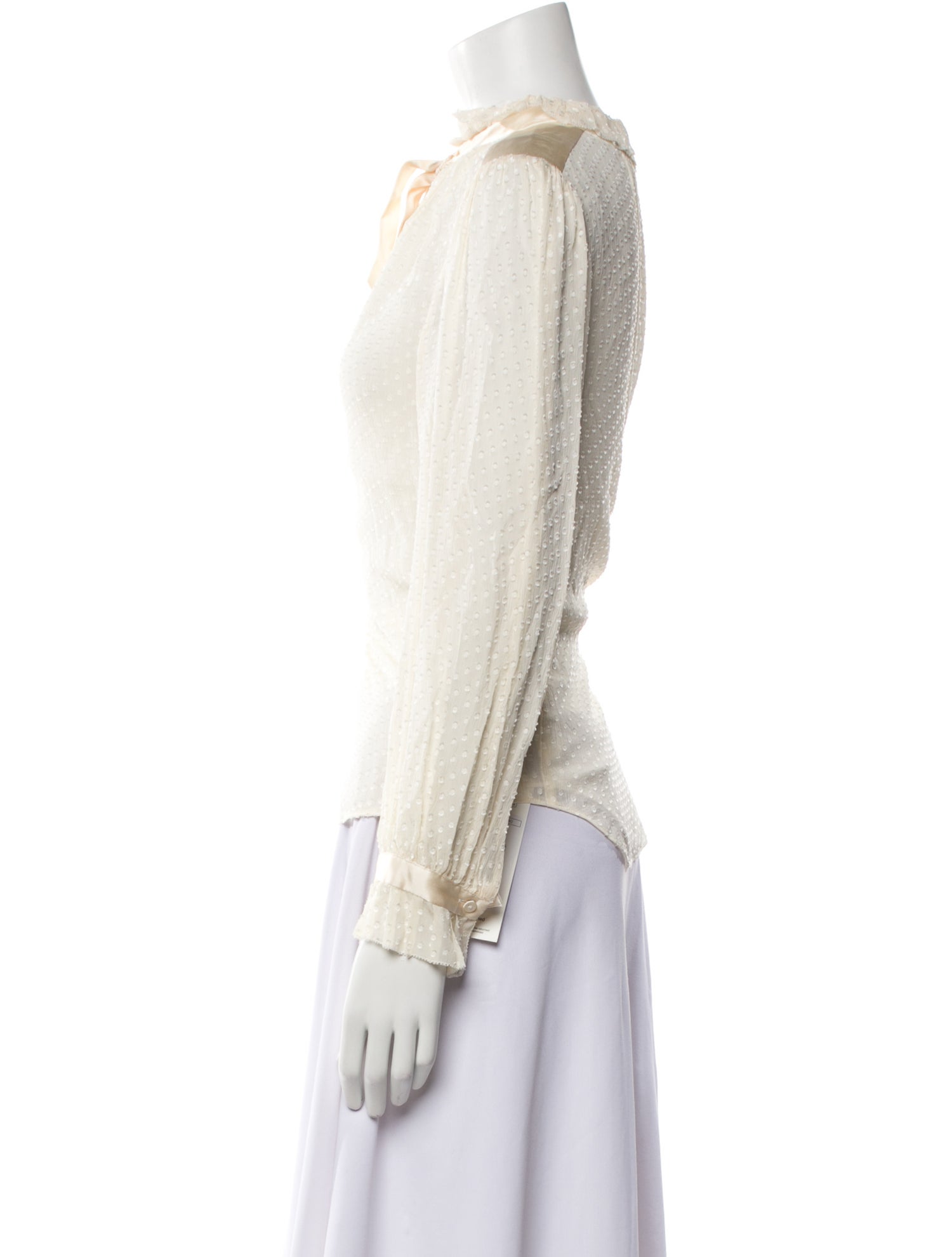 Tailored by Rebecca Taylor Silk Mock Neck Blouse